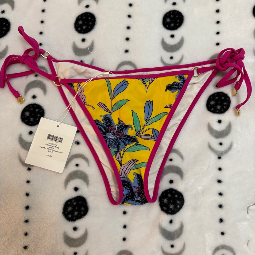 Diane Von Furstenberg Yellow and Pink Bikini Bottom